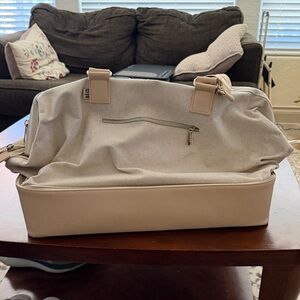 BEIS Cream and Tan Weekender Travel Bag